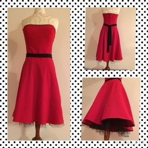 Strapless Red Party Party Dress